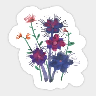 Flower in my heart, flower heart, wild purple flower, Korea, spring, summer Sticker
